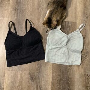 Ribbed V-Neck Tank Tops